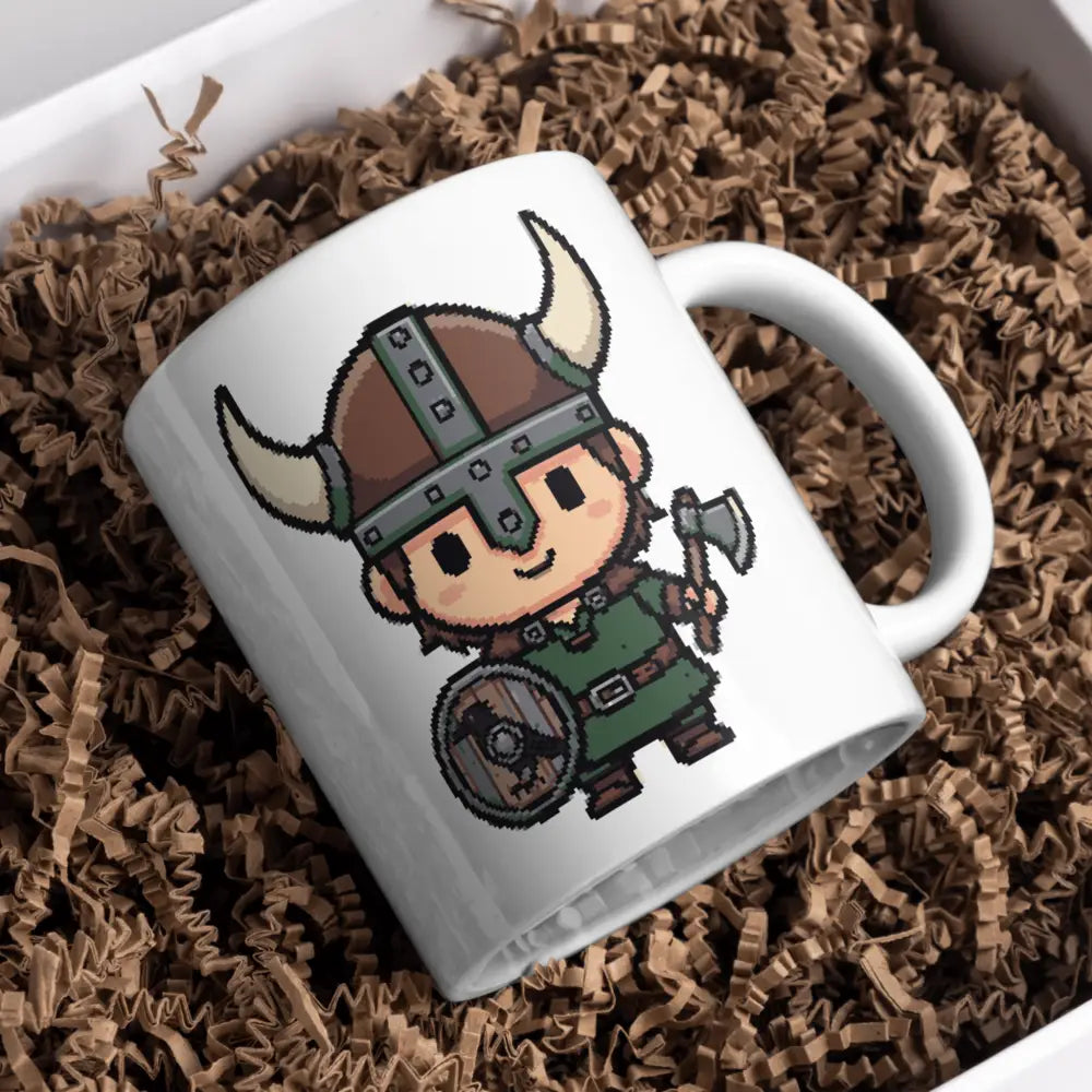 Mug vikings – tasse en céramique guerrier pixel art – Instant Mugs - Mug