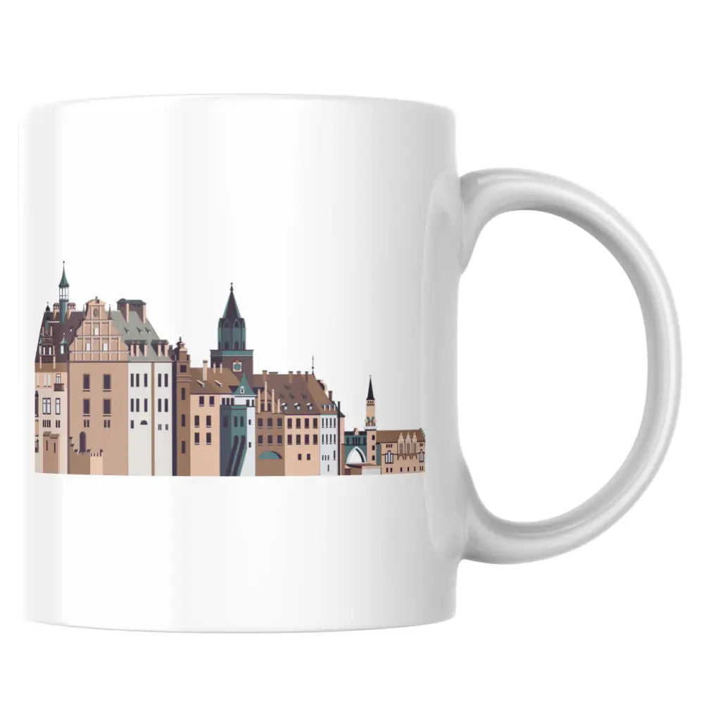 Mug céramique ville européenne & cadeau — tasse illustrée artisanale Made in France