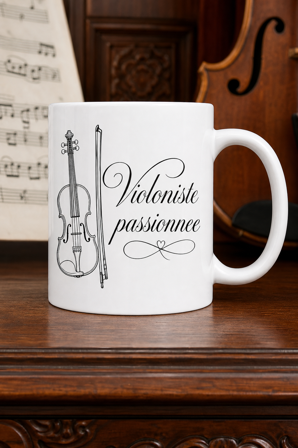 Mug Violoniste Classique personnalisé – passion musicale | Instant Mugs
