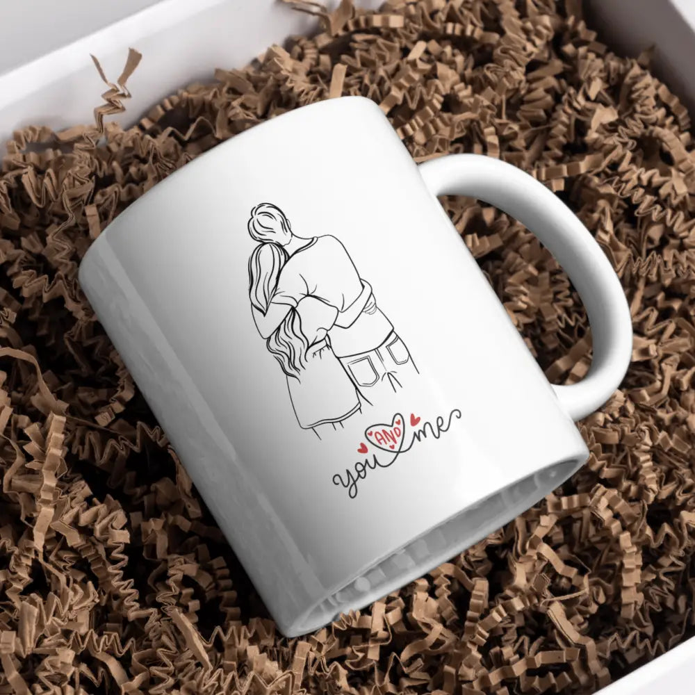 Tasse romantique vue de face — mug couple amour céramique 330 ml cadeau Saint-Valentin