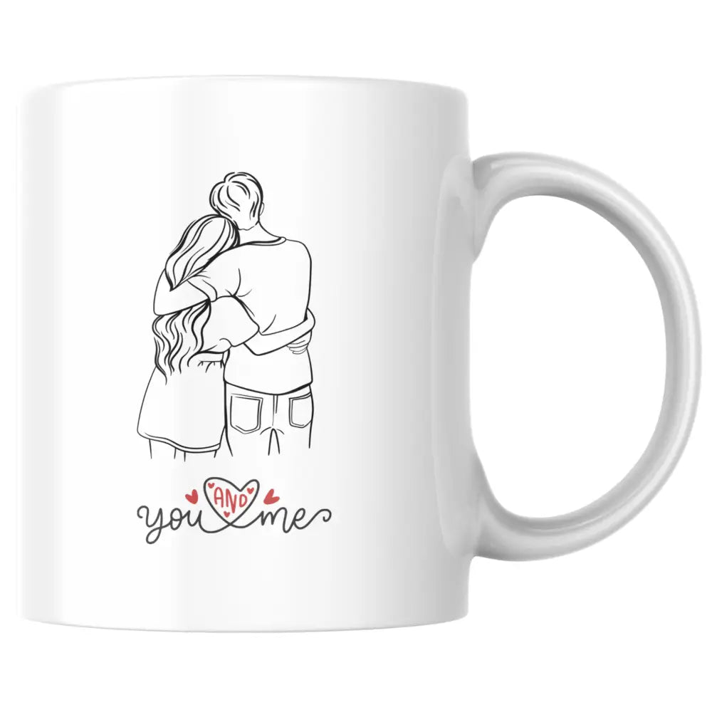 Mug céramique romantique couple — mug you and me - tasse couple minimaliste artisanal Made in France
